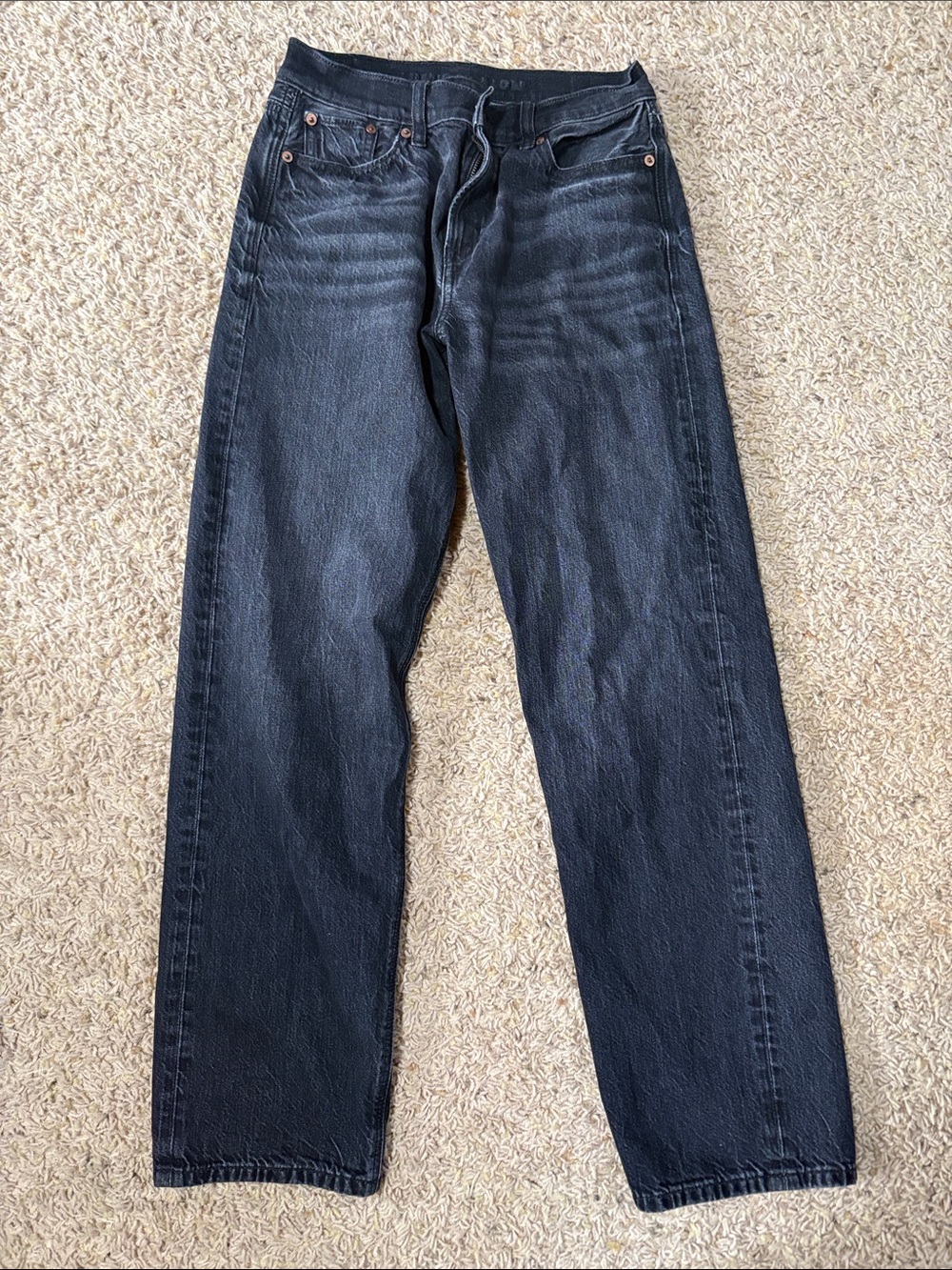 American Eagle Outfitters Women's Dark Blue Straight Jeans